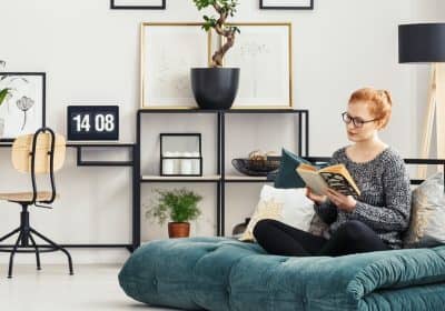 Woman reading book